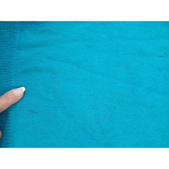 1980s Beaded Sequin CASHMERE Sweater Sz Small Aqua Green Round Neck Barbiecore - Picture 16 of 16